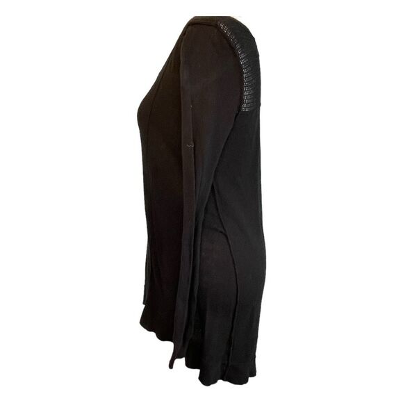 Ruby Moon Scoop Neck Sweater Black Knit Mesh Panels M - Picture 3 of 6